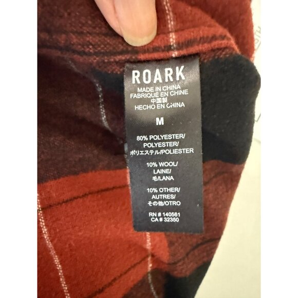 ROARK Red & Black Plaid Poly Wool Sleeveless Button-Up Flannel Vest Men's Sz M - Picture 5 of 6